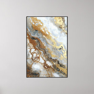 Arte abstracto con vetas giratorias grises, blanca