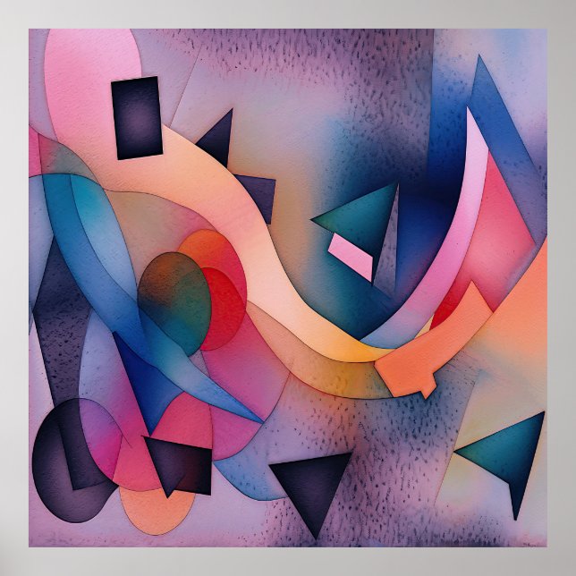 Arte abstracto contemporáneo "Bote En El Agua" (Frente)