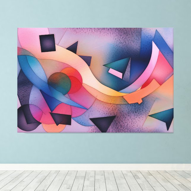 Arte abstracto contemporáneo "Bote En El Agua" (Insitu (piso de madera))