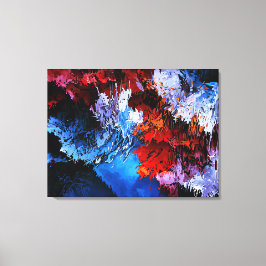 Arte abstracto contemporáneo chillón azul rojo azu