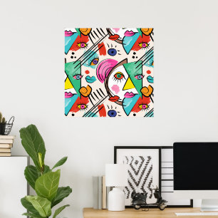 Arte abstracto cubismo moderno rostros femeninos a