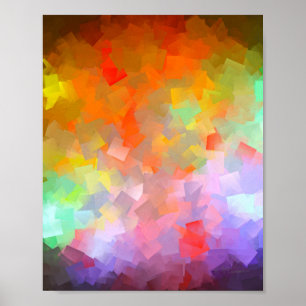 Arte abstracto cubista de explosión colorida moder