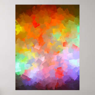 Arte abstracto cubista de explosión colorida moder