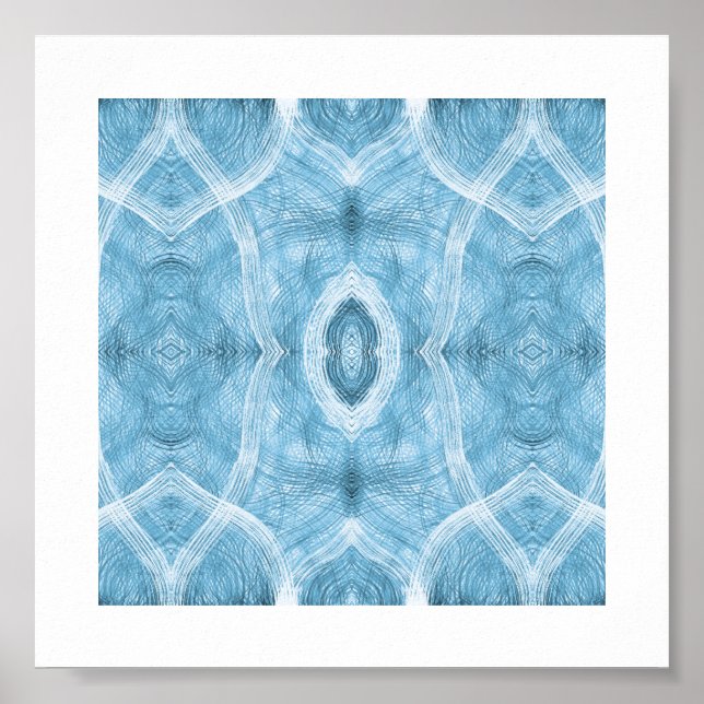Arte abstracto de acuarela azul Push (Frente)