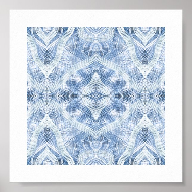 Arte abstracto de acuarela azul sombra (Frente)