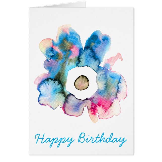 Arte abstracto de acuarela floral dibujado a mano (Frente)