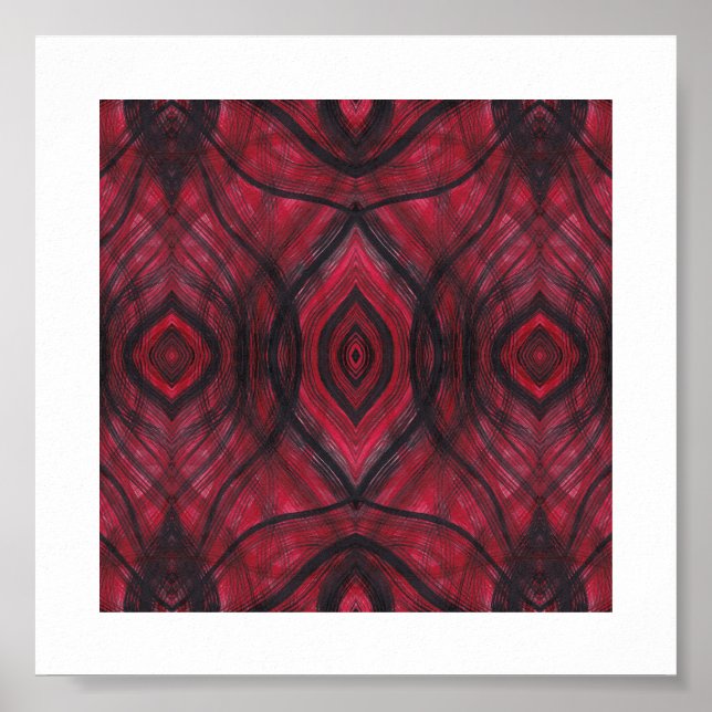 Arte abstracto de acuarela roja de vigilancia (Frente)
