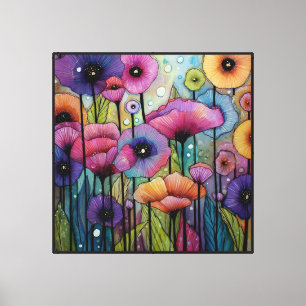 Arte abstracto de amapolas de baile de Dreamfield