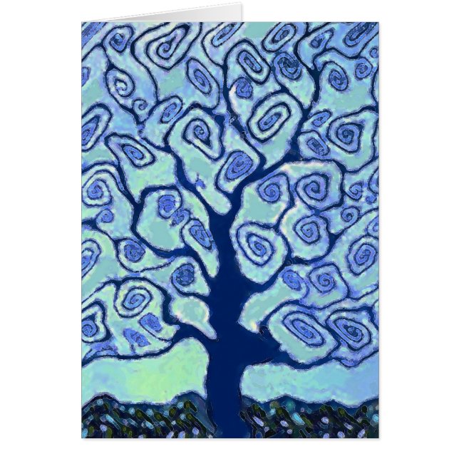 Arte abstracto de árbol azul (Frente)