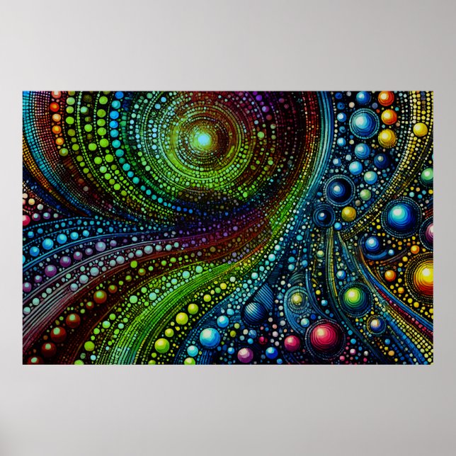 Arte abstracto de arcoíris en mosaico 1208 (Frente)