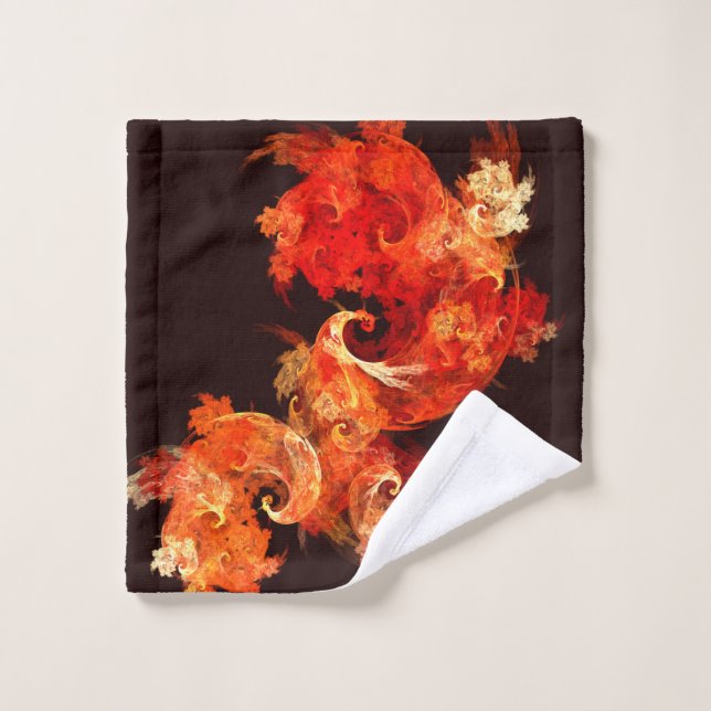 Arte abstracto de aves de fuego bailando (Toallita)