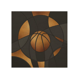 Arte abstracto de baloncesto de bronce