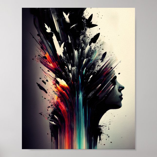 Arte abstracto de Boho con cara chica (Frente)