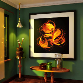 Arte abstracto de bola de fuego