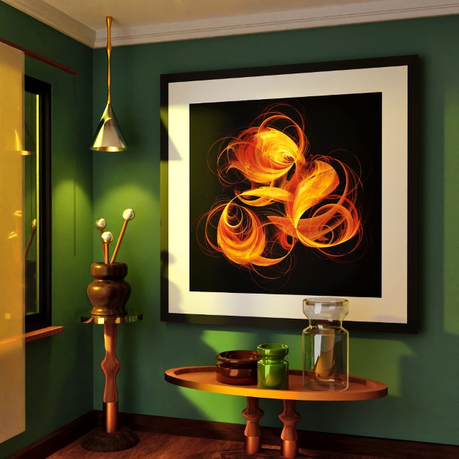 Arte abstracto de bola de fuego (Fireball Abstract Art Poster)