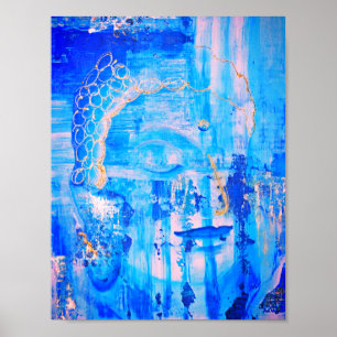 Arte abstracto de Buda Azul espiritual