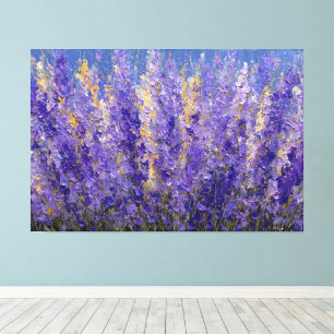 Arte abstracto de campo de flores de violeta lavan