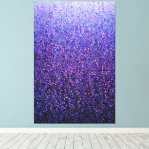 Arte abstracto de campo de lavanda violeta púrpura