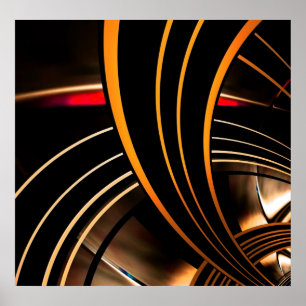 Arte abstracto de cartel oro espacio 2
