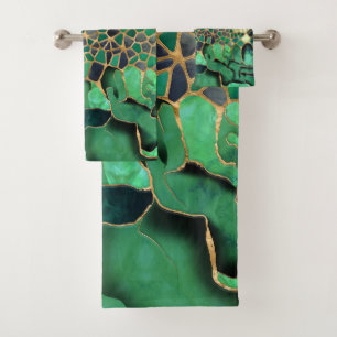 Arte abstracto de células de mármol esmeralda