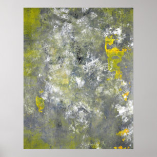 Arte abstracto de color gris y amarillo
