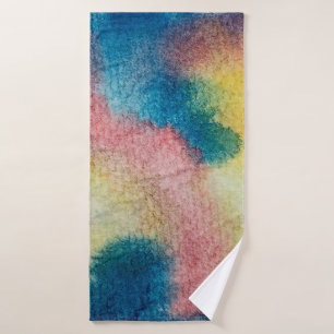 Arte abstracto de colorida tinta brillante y acuar