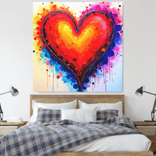 Arte abstracto de corazón con salpicaduras vibrant