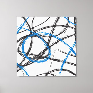 ARTE ABSTRACTO DE DISEÑO DE LÍNEAS AZULES EN CANVA