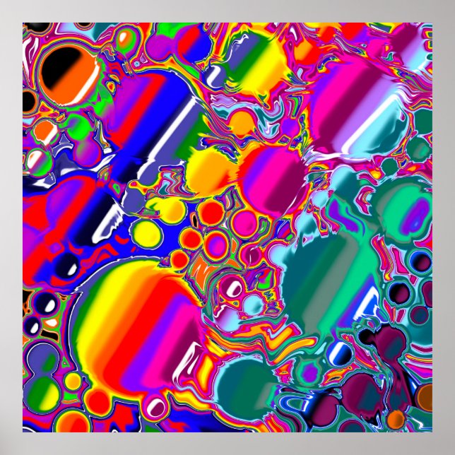 Arte abstracto de explosión en arco iris (Frente)