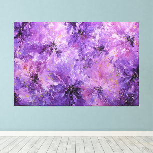 Arte abstracto de flores en flor de color rosa púr