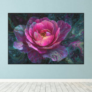 Arte abstracto de flores en lienzo – Decoración de