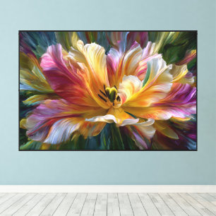Arte abstracto de flores en lienzo – Floral contem