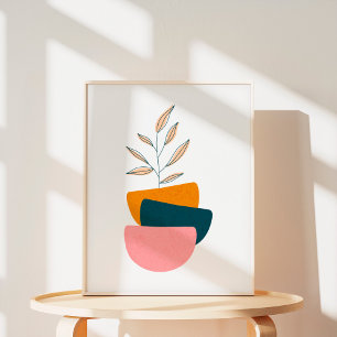 Arte abstracto de formas botánicas boho minimalist