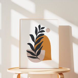 Arte abstracto de formas botánicas boho minimalist