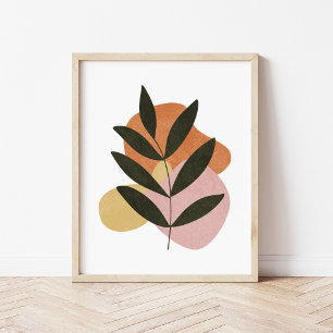 Arte abstracto de formas de hojas botánicas boho m