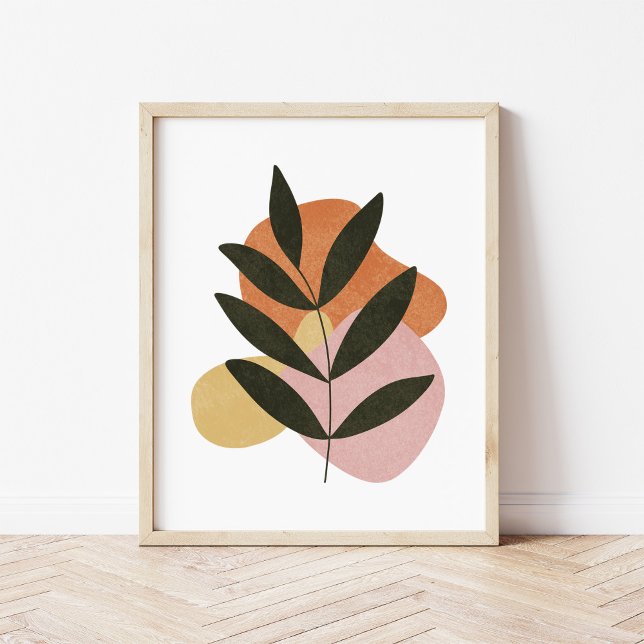 Arte abstracto de formas de hojas botánicas boho m (Subido por el creador)