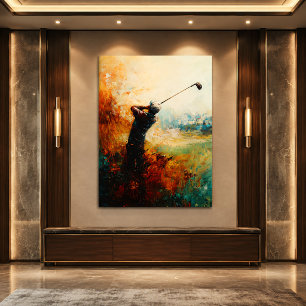 Arte abstracto de golfista