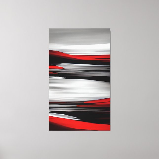 Arte abstracto de gris negro rojo de pintura conte (Anverso)