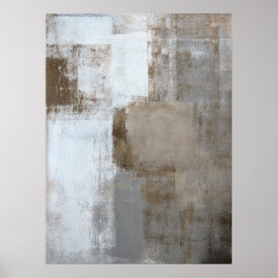 Arte abstracto de gris y beige "tranquilo y neutra