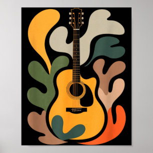 Arte abstracto de guitarra minimalista, regalo div