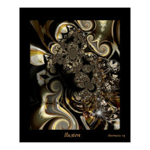 Arte abstracto de ilusión digital de póster