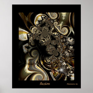 Arte abstracto de ilusión digital de póster