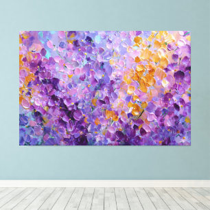 Arte abstracto de jardín floral rosa púrpura para