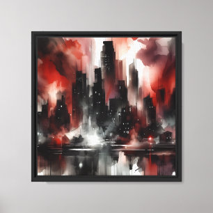 Arte abstracto de la ciudad en lienzo
