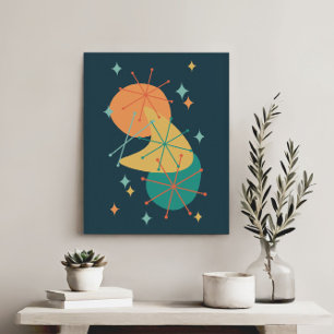 Arte abstracto de la era atómica retro de mediados