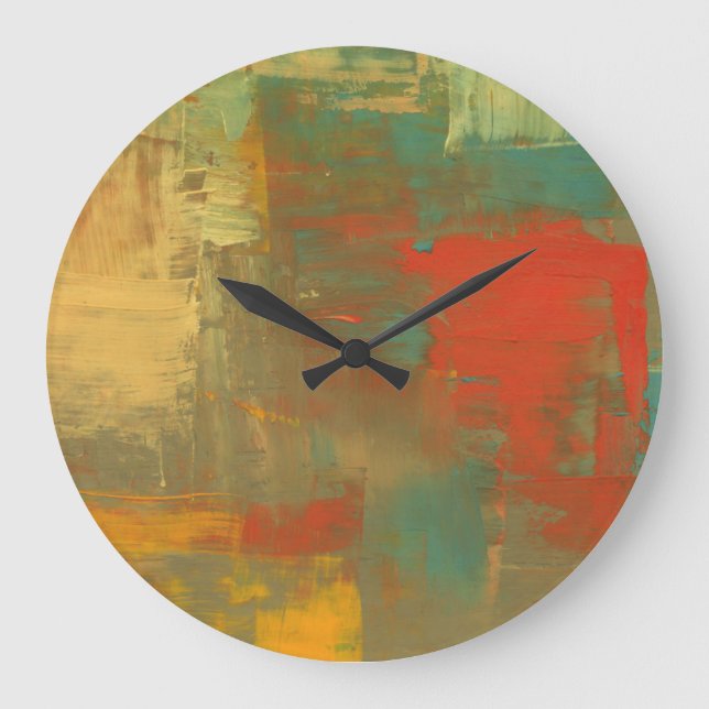 Arte abstracto de la lona del reloj de pared de la (Anverso)