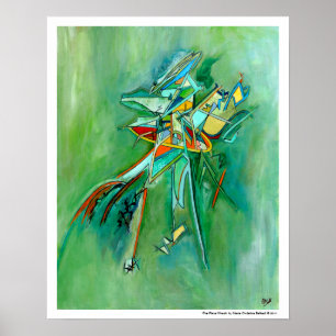 Arte abstracto de la ruina colorida verde para el