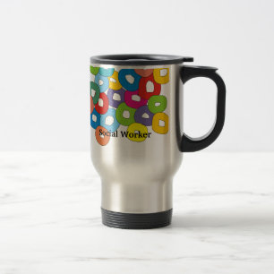 Arte abstracto de la taza del viaje del asistente