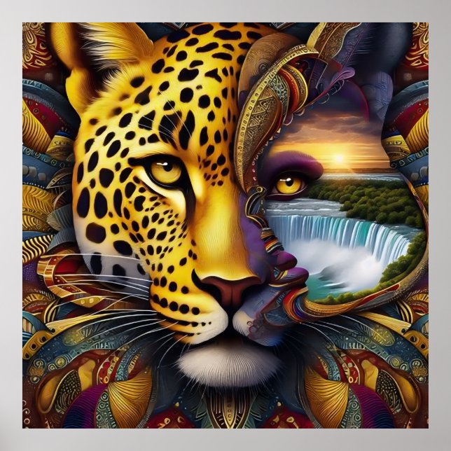 Arte abstracto de leopardo (Frente)