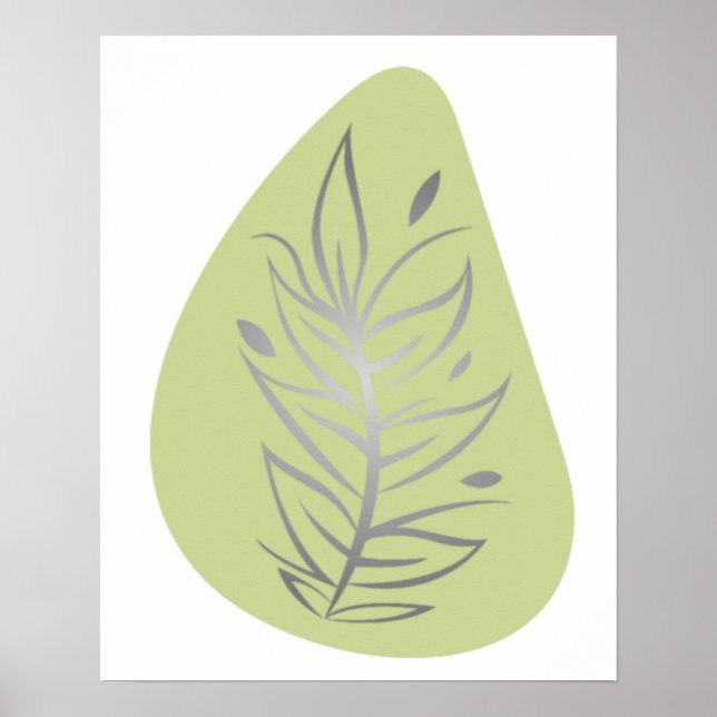 Arte abstracto de línea de planta (Frente)